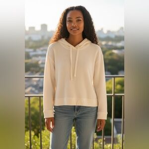 0289 • Stars Above XS White Hooded Lounge Top